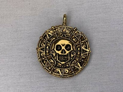 Pirates of The Caribbean Elizabeth Swan Cursed Aztec Coin Pendant